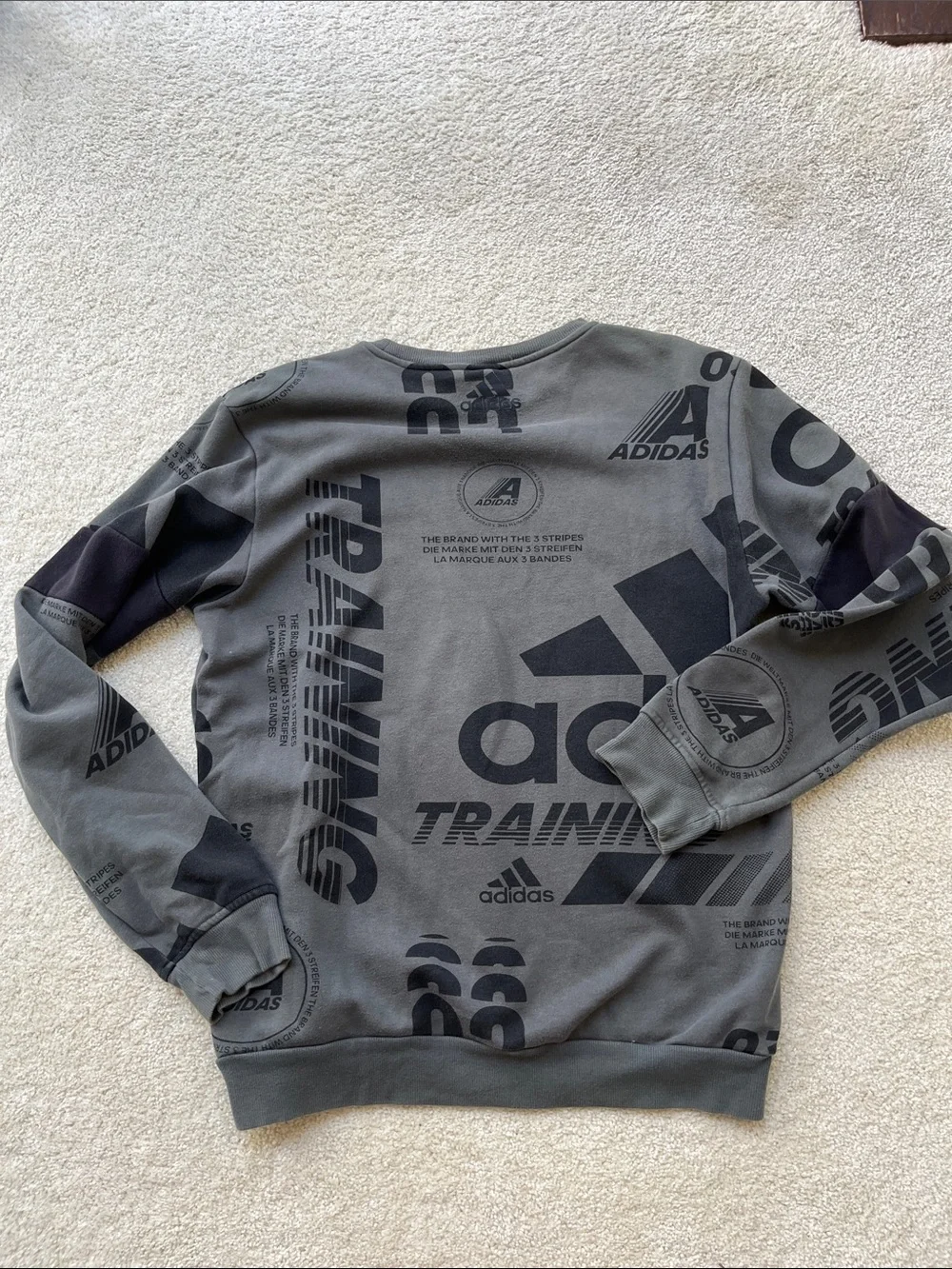 adidas Crewneck Sweatshirt in Grey with Black Graphic Print